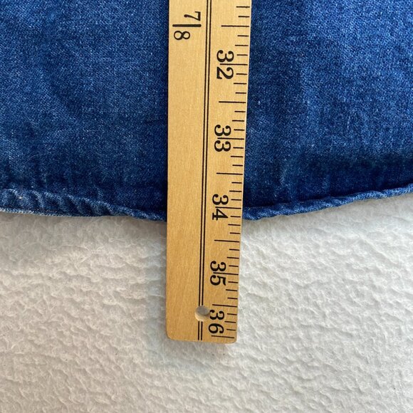 VINTAGE Carhartt Denim Shirt Mens 2XLT -3XLT Blue Pearl Snap Western Cowboy Work - Picture 11 of 12